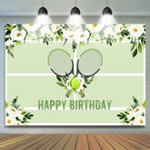 Blumen Rasen Tennisball Grün Happy Birthday Hintergrund